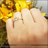 0.10 Carat (ctw) 10K White & Yellow Gold Round Diamond Ladies Bridal Promise Two Tone Double Heart Engagement Ring 1/10 CT