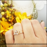 0.10 Carat (ctw) 18K White & Yellow Gold Round Diamond Ladies Bridal Promise Two Tone Double Heart Engagement Ring 1/10 CT