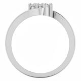 0.50 Carat (ctw) 14K White Gold Round White Diamond Ladies Forever Together Two Stone Bypass Style Bridal Engagement Ring 1/2 CT