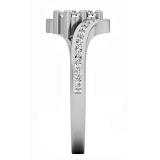 0.50 Carat (ctw) 14K White Gold Round White Diamond Ladies Forever Together Two Stone Bypass Style Bridal Engagement Ring 1/2 CT