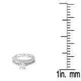 1.10 Carat (ctw) 14k White Gold Round White Diamond Ladies Bridal Engagement Ring Set