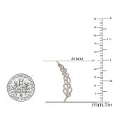 0.35 Carat (ctw) 10K Rose Gold Round Cut White Diamond Ladies Leaves Ear Cuff Crawler Climber Earrings 1/3 CT