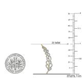 0.35 Carat (ctw) 10K Yellow Gold Round Cut White Diamond Ladies Leaves Ear Cuff Crawler Climber Earrings 1/3 CT