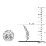 0.35 Carat (ctw) 14K White Gold Round Cut White Diamond Ladies Leaves Ear Cuff Crawler Climber Earrings 1/3 CT