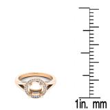 0.10 Carat (ctw) 10K Rose Gold Round Cut White Diamond Ladies Bridal Split Shank Semi Mount Engagement Ring 1/10 CT