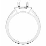 0.10 Carat (ctw) 10K White Gold Round Cut White Diamond Ladies Bridal Split Shank Semi Mount Engagement Ring 1/10 CT