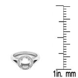 0.10 Carat (ctw) 10K White Gold Round Cut White Diamond Ladies Bridal Split Shank Semi Mount Engagement Ring 1/10 CT