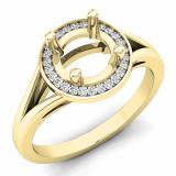 0.10 Carat (ctw) 10K Yellow Gold Round Cut White Diamond Ladies Bridal Split Shank Semi Mount Engagement Ring 1/10 CT