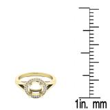0.10 Carat (ctw) 10K Yellow Gold Round Cut White Diamond Ladies Bridal Split Shank Semi Mount Engagement Ring 1/10 CT