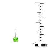 2.05 Carat (ctw) 14K White Gold Cushion Cut Peridot & Round Cut White Diamond Ladies Dangling Drop Earrings 1 CT