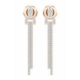 0.55 Carat (ctw) 10K Rose Gold Round Cut White Diamond Ladies Fashion Dangling Earrings 1/2 CT