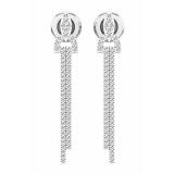 0.55 Carat (ctw) 10K White Gold Round Cut White Diamond Ladies Fashion Dangling Earrings 1/2 CT