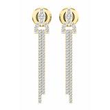 0.55 Carat (ctw) 14K Yellow Gold Round Cut White Diamond Ladies Fashion Dangling Earrings 1/2 CT