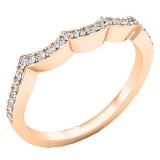 0.25 Carat (ctw) 10K Rose Gold Round Diamond Ladies Stackable Wedding Contour Guard Band 1/4 CT