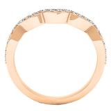 0.25 Carat (ctw) 10K Rose Gold Round Diamond Ladies Stackable Wedding Contour Guard Band 1/4 CT