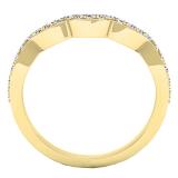 0.25 Carat (ctw) 10K Yellow Gold Round Diamond Ladies Stackable Wedding Contour Guard Band 1/4 CT