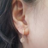 0.70 Carat (ctw) 10K Rose Gold Round Morganite & White Diamond Ladies Halo Style Dangling Drop Earrings 3/4 CT