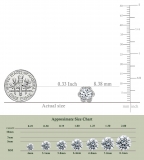 925 Sterling Silver Flower Shape Stud Earrings, 1.70 CT Round Cubic Zirconia in Push Back