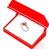 0.23 Carat (ctw) 10K White Gold Round Cut White Diamond Ladies Cluster Flower Right Hand Ring 1/4 CT