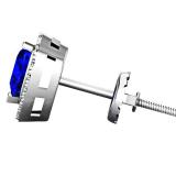 1.30 Carat (ctw) 10K White Gold Heart Cut Blue Sapphire & Round Cut White Diamond Ladies Halo Stud Earrings
