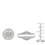 0.52 Carat (ctw) 10K White Gold White Diamond Ladies Anniversary Wedding Band Enhancer Guard Double Ring 1/2 CT