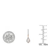 0.38 Carat (ctw) 10K Rose Gold Round White Diamond Ladies Dangling Drop Earrings