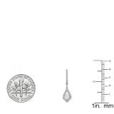 0.38 Carat (ctw) 10K White Gold Round White Diamond Ladies Dangling Drop Earrings