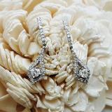 0.38 Carat (ctw) 10K White Gold Round White Diamond Ladies Dangling Drop Earrings