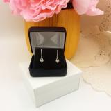 0.38 Carat (ctw) 10K White Gold Round White Diamond Ladies Dangling Drop Earrings