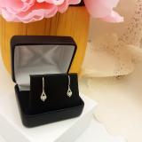 0.38 Carat (ctw) 10K White Gold Round White Diamond Ladies Dangling Drop Earrings