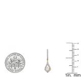 0.38 Carat (ctw) 10K Yellow Gold Round White Diamond Ladies Dangling Drop Earrings