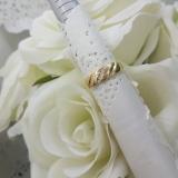 0.08 Carat (ctw) 10K Yellow Gold Round Cut White Diamond Men's Fashion 5 Stone Wedding Band
