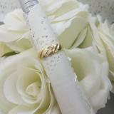 0.08 Carat (ctw) 10K Yellow Gold Round Cut White Diamond Men's Fashion 5 Stone Wedding Band