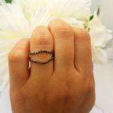 0.35 Carat (ctw) 14K White Gold Round Black Diamond Ladies Anniversary Enhancer Guard Double Ring Wedding Band 1/3 CT