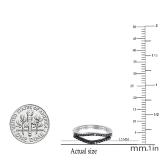 0.35 Carat (ctw) 14K White Gold Round Black Diamond Ladies Anniversary Enhancer Guard Double Ring Wedding Band 1/3 CT