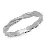 10K White Gold Ladies Swirl Anniversary Wedding Band Stackable Ring