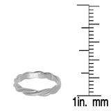 10K White Gold Ladies Swirl Anniversary Wedding Band Stackable Ring