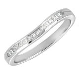 Princess Cubic Zirconia Anniversary Wedding Band Guard Ring for Ladies (0.38 ctw Color White Clairty Clean) in 925 Sterling Silver