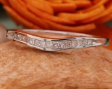 Princess Cubic Zirconia Anniversary Wedding Band Guard Ring for Ladies (0.38 ctw Color White Clairty Clean) in 925 Sterling Silver