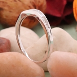 Princess Cubic Zirconia Anniversary Wedding Band Guard Ring for Ladies (0.38 ctw Color White Clairty Clean) in 925 Sterling Silver