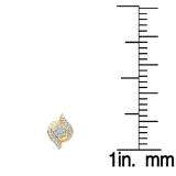 0.25 Carat (ctw) 14k Yellow Gold Round White Diamond Swirl Cluster Stud Earrings 1/4 CT