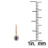 0.75 Carat (ctw) 14K Rose Gold Oval Cut Blue Sapphire & Round Diamond Ladies Halo Style Dangling Drop Earrings 1/3 CT