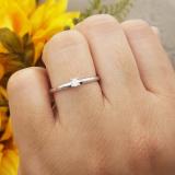 0.10 Carat (ctw) Sterling Silver Round Cut Diamond Ladies Bridal Solitaire Engagement Ring 1/10 CT