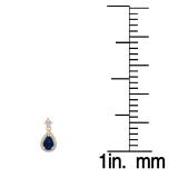 0.95 Carat (ctw) 14K Rose Gold Pear Cut Blue Sapphire & Round Diamond Ladies Halo Style Dangling Drop Earrings 1 CT