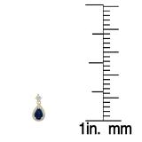 0.95 Carat (ctw) 14K Yellow Gold Pear Cut Blue Sapphire & Round Diamond Ladies Halo Style Dangling Drop Earrings 1 CT