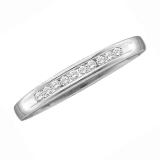 0.08 Carat (ctw) 14K White Gold Round Cut White Diamond Ladies Channel Set Anniversary Wedding Stackable Band 1/10 CT
