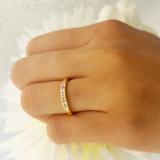 0.08 Carat (ctw) 18K Yellow Gold Round Cut White Diamond Ladies Channel Set Anniversary Wedding Stackable Band 1/10 CT