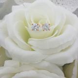 3.00 Carat (ctw) Round Moissanite Ladies Solitaire Fashion Stud Earrings 10K Rose Gold