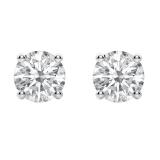 1.00 Carat (ctw) Round Moissanite Ladies Solitaire Fashion Stud Earrings 10K White Gold