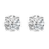2.00 Carat (ctw) Round Moissanite Ladies Solitaire Fashion Stud Earrings 10K White Gold